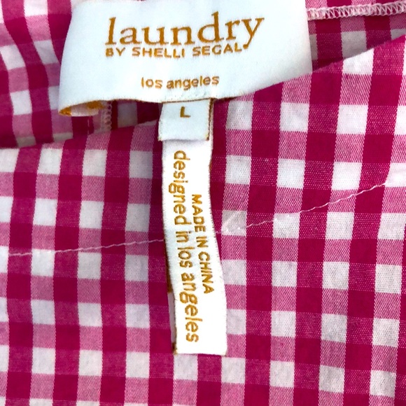 Pretty pink checked blouse with ruffle sleeve L - Picture 7 of 7